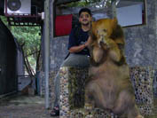 With a bear